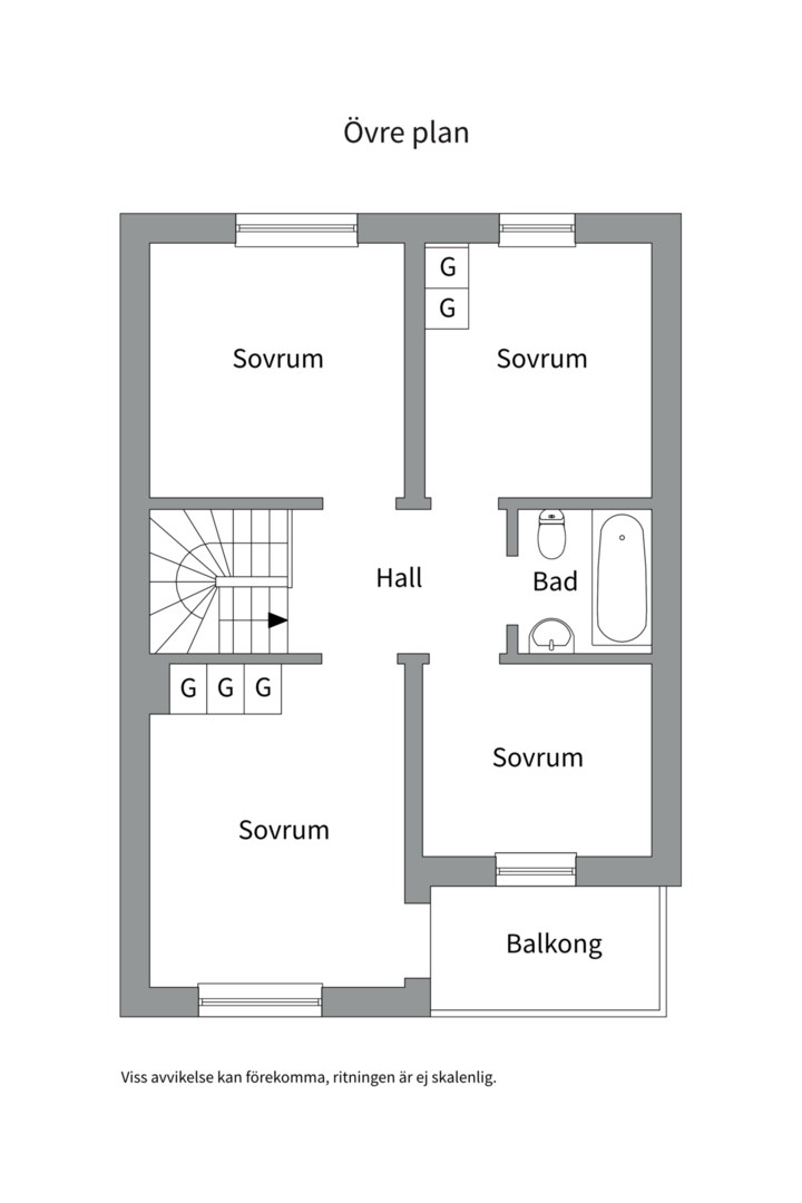 Planlösning från Rubingatan 20, Till salu i Bäckby, Västerås