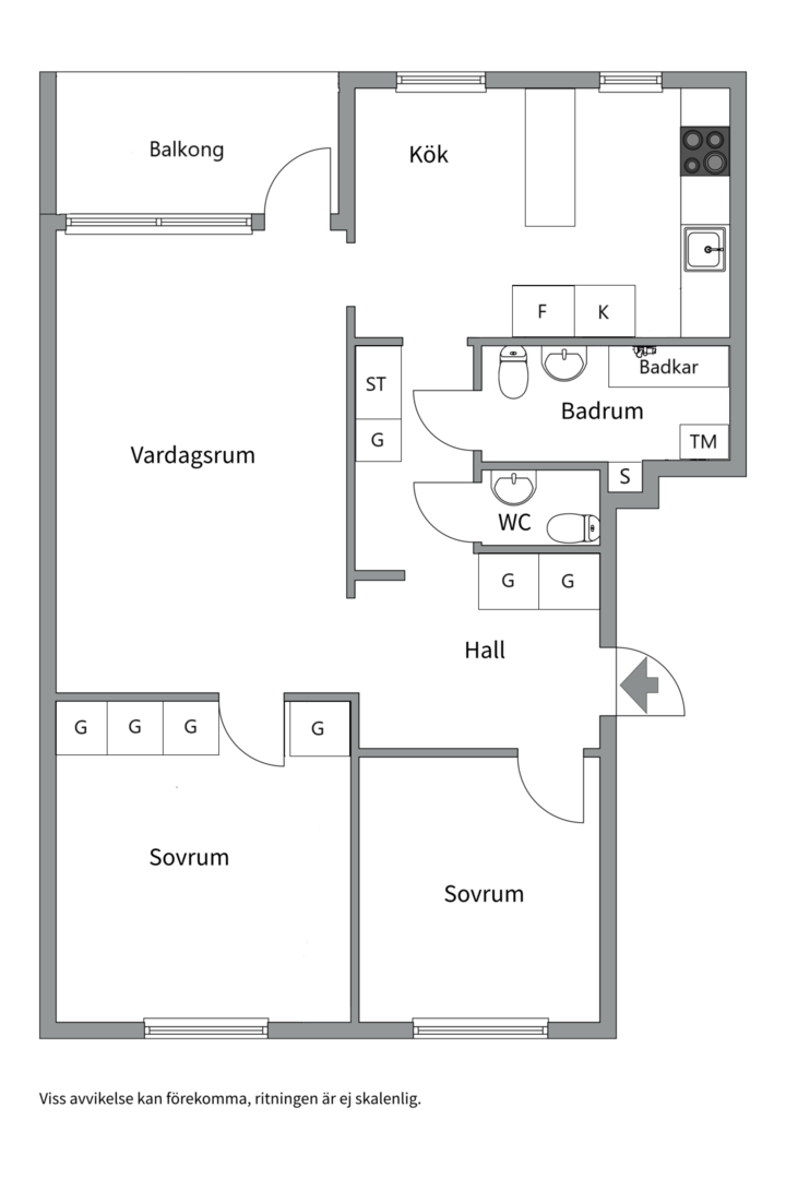 Planlösning från Blixtgatan 13, Såld i Gränby, Uppsala