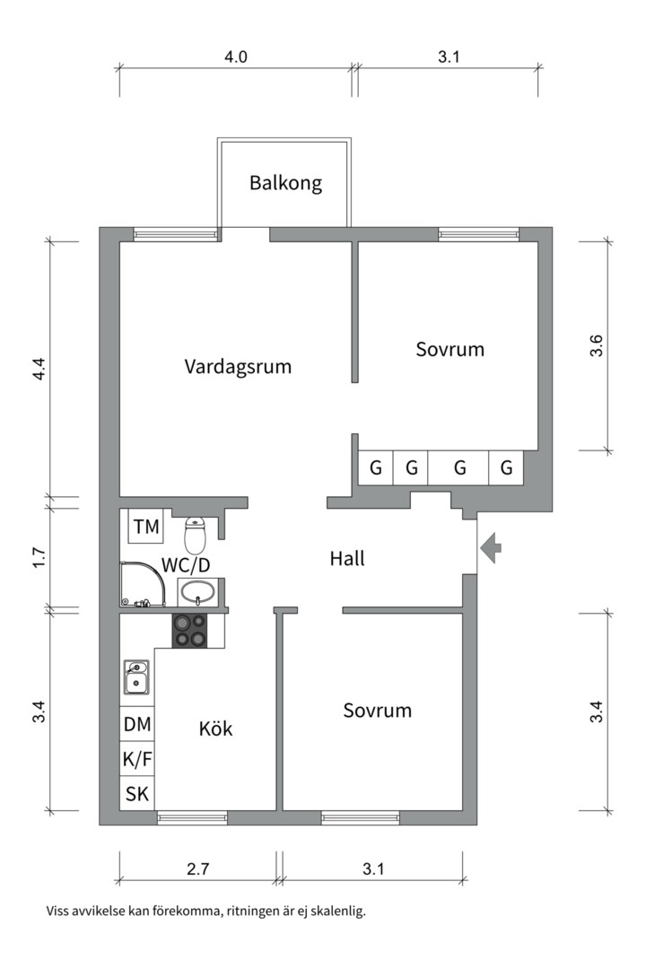 Planlösning från Geijersgatan 27F, Såld i Luthagen, Uppsala