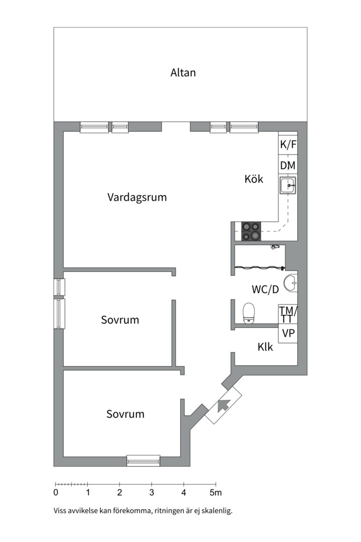 Planlösning från Birger sjöbergsgatan 14, Såld i Nyby, Uppsala