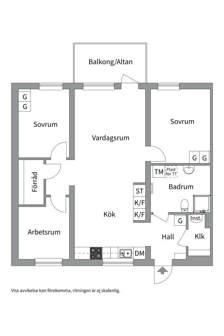 Planlösning från Rubingatan 24C, Såld i Bäckby, Västerås