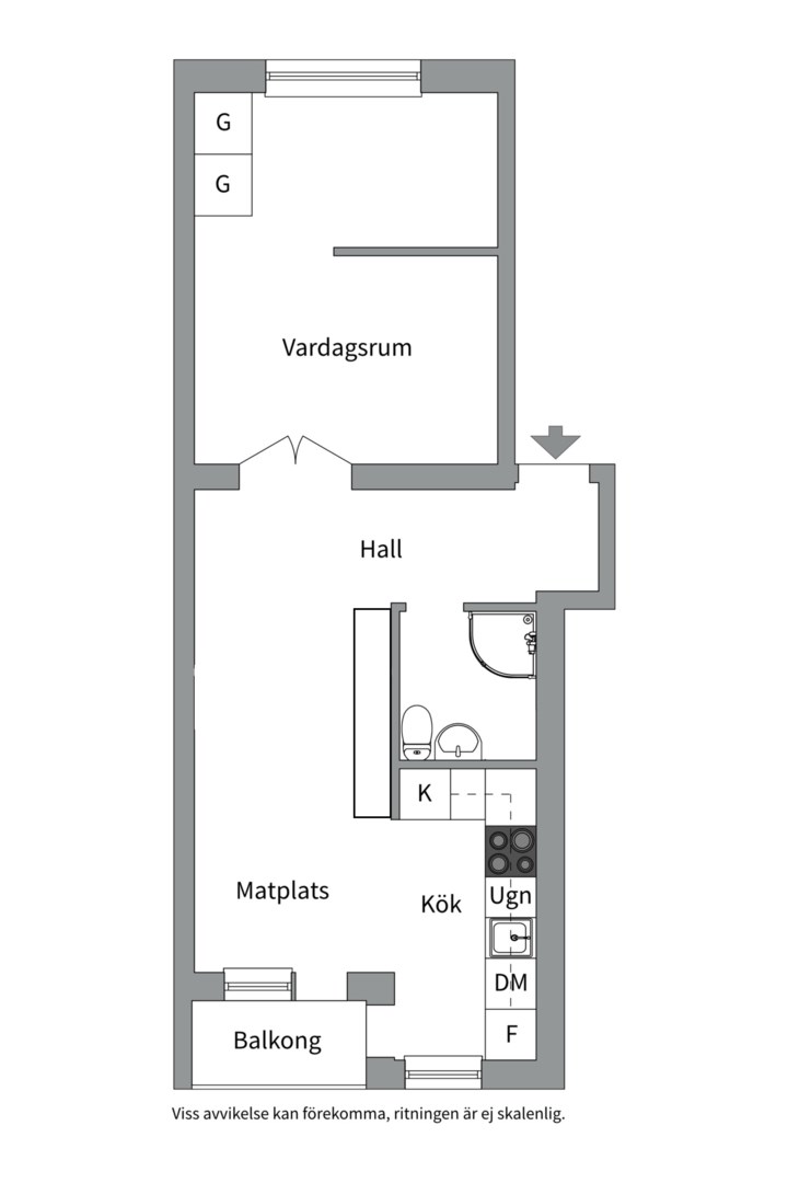 Planlösning från Sturegatan 17B, Till salu i Centrum, Västerås