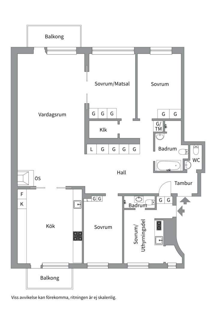 Planlösning från Östra ågatan 17, Såld i Centrum, Uppsala