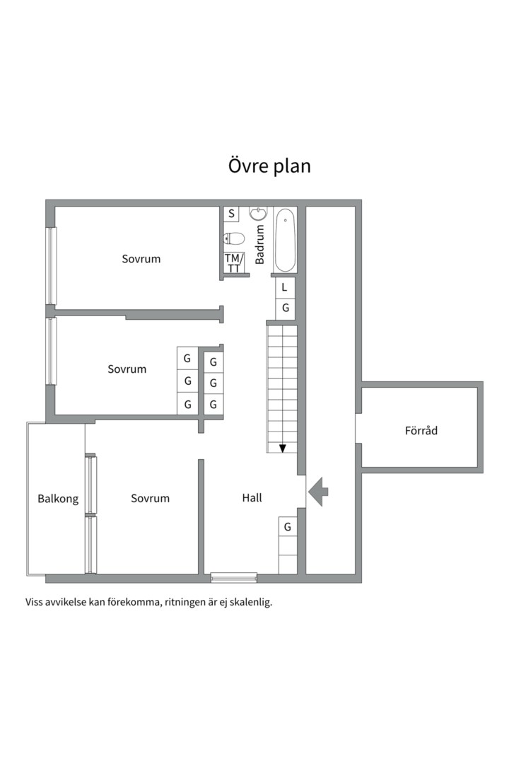 Planlösning från Ekuddsvägen 7, Såld i Ekudden, Nacka