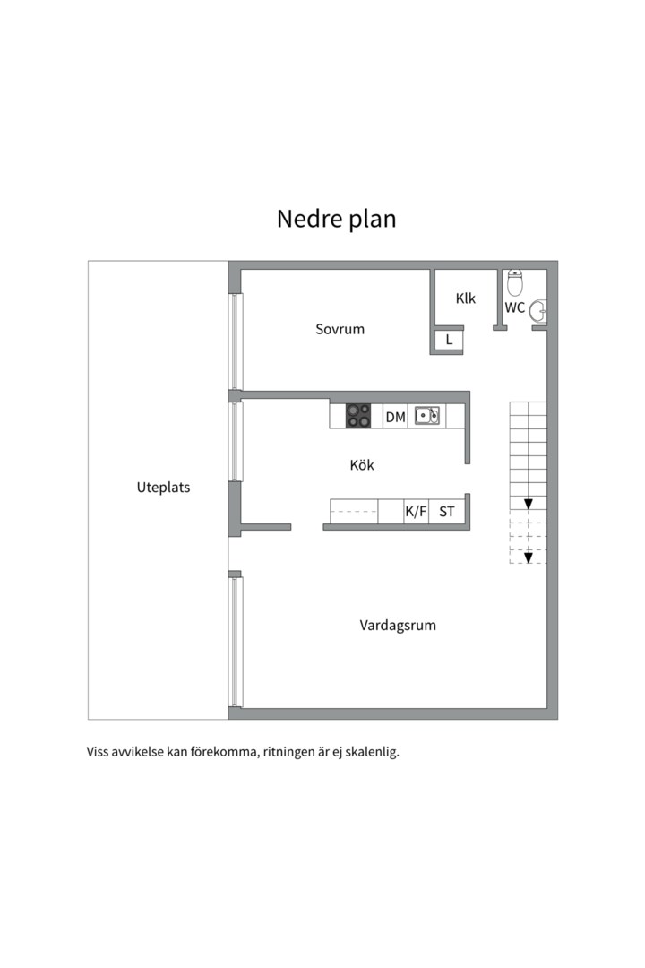 Planlösning från Ekuddsvägen 7, Såld i Ekudden, Nacka