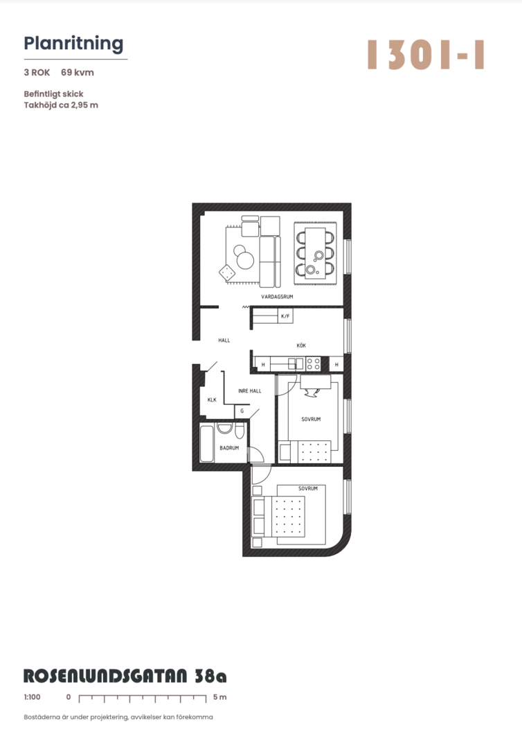 Planlösning från Rosenlundsgatan 38A, 3tr, Såld i Södermalm, Stockholm