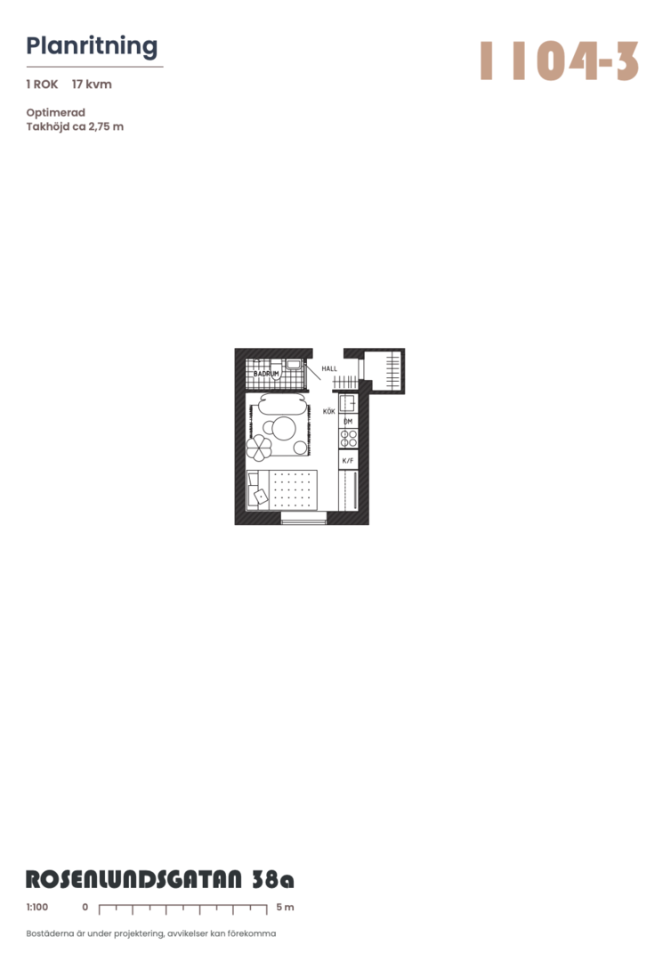 Planlösning från Rosenlundsgatan 38A, 1tr, Såld i Södermalm, Stockholm