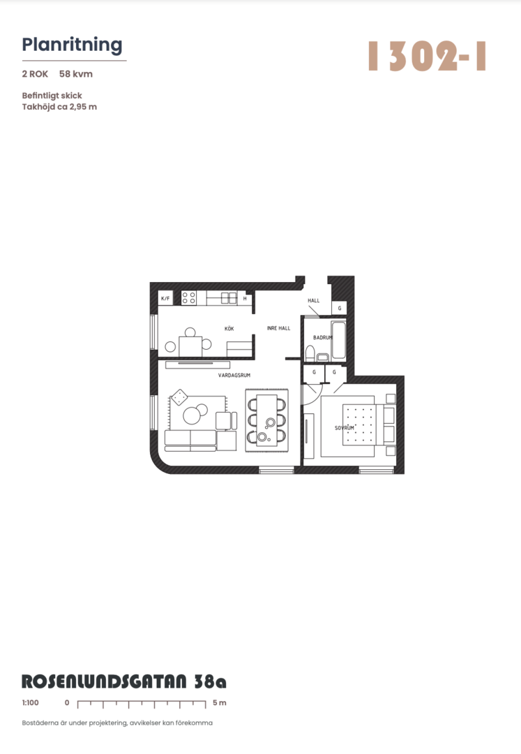 Planlösning från Rosenlundsgatan 38A, 3tr, Såld i Södermalm, Stockholm