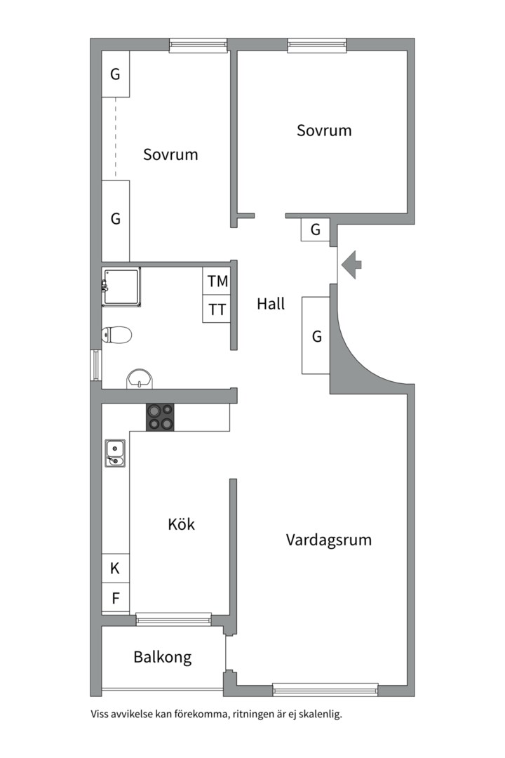 Planlösning från Freyvägen 1B, 2/2tr, Såld i Neglinge - Saltsjöbaden, Nacka