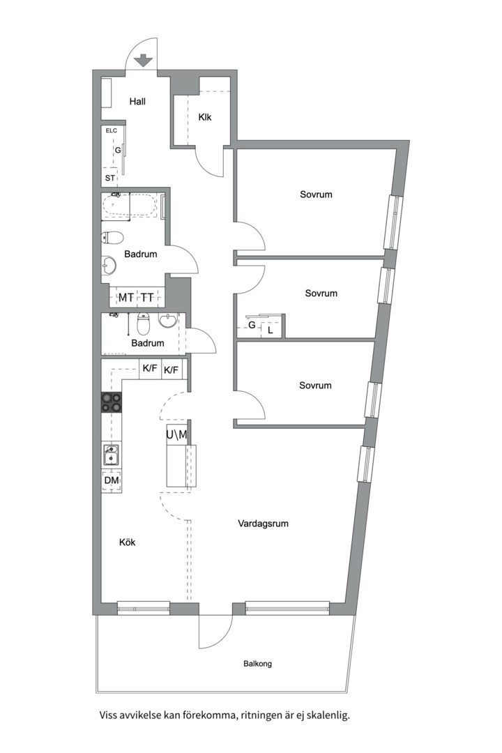 Planlösning från Kvarnholmsvägen 110, Såld i Kvarnholmen, Nacka