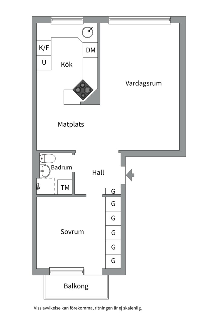 Planlösning från Johannelundsgatan 4, Till salu i Salabacke, Uppsala