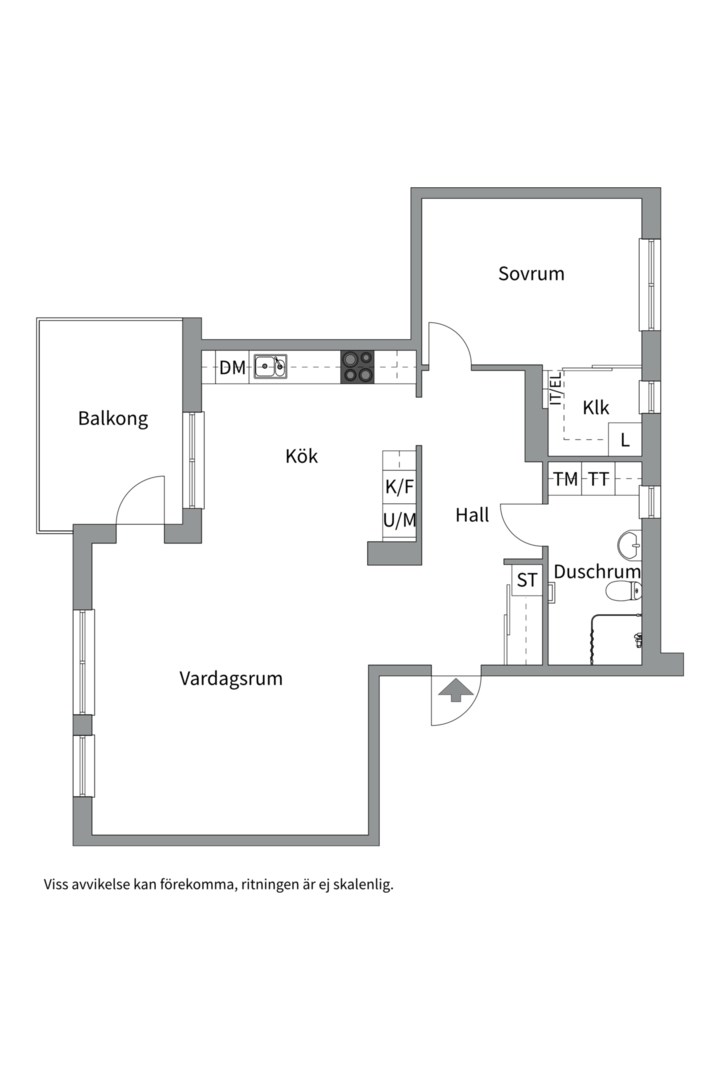 Planlösning från Torngatan 18, Såld i Kapellgärdet, Uppsala