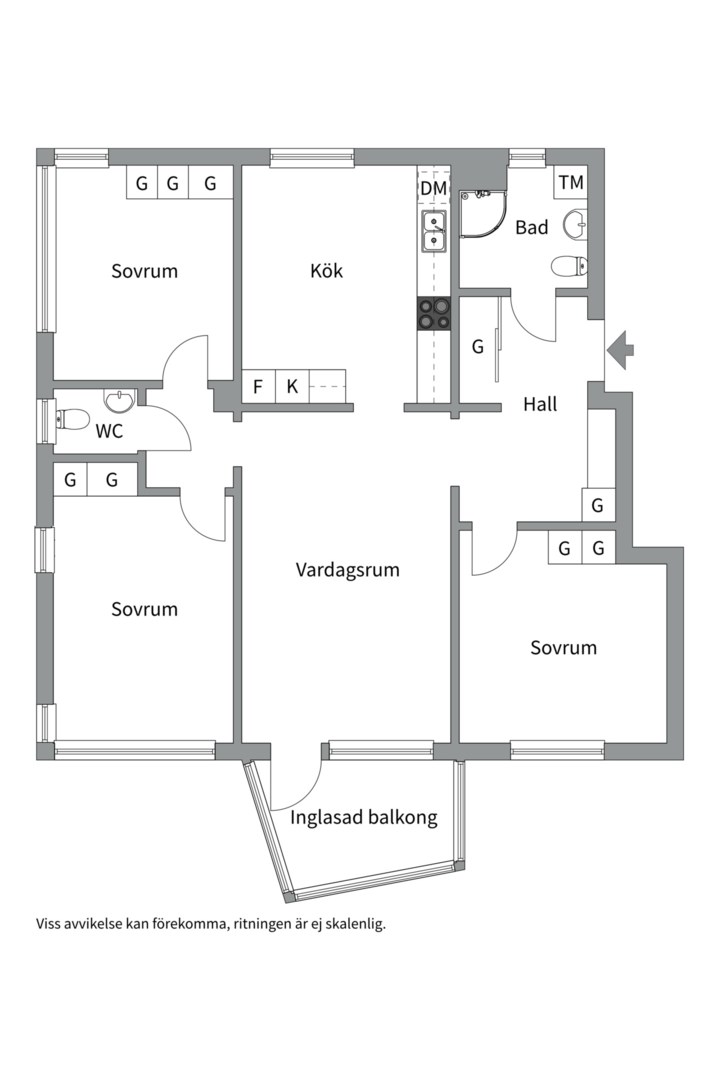 Planlösning från Svartbäcksgatan 131, Såld i Svartbäcken, Uppsala