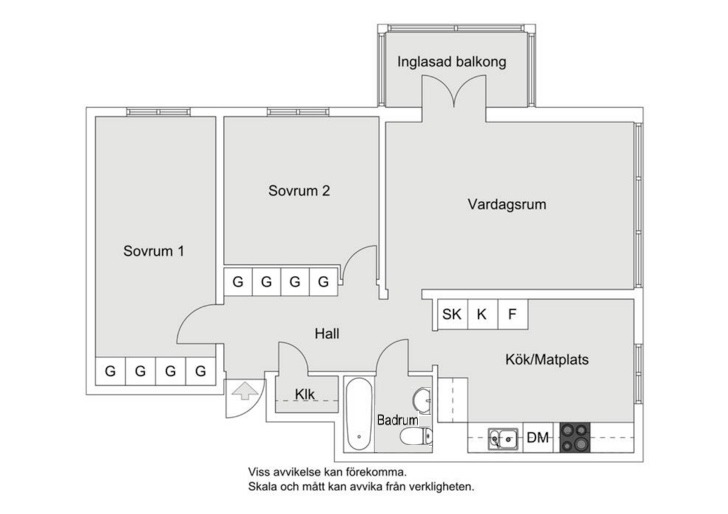Planlösning från Edinsvägen 12, Såld i Ektorp, Nacka