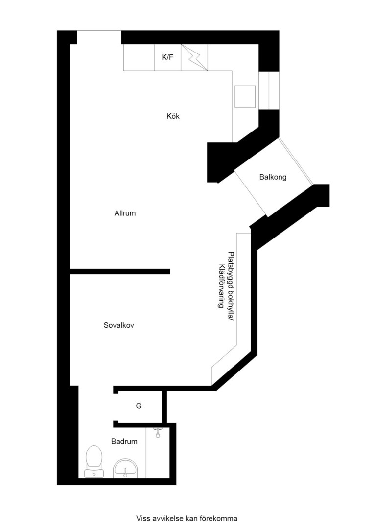 Planlösning från Roslagsgatan 58B, Såld i Vasastan - Sibirien, Stockholm