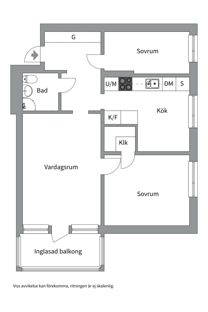 Planlösning från Rekylgatan 10, Såld i Haga, Västerås