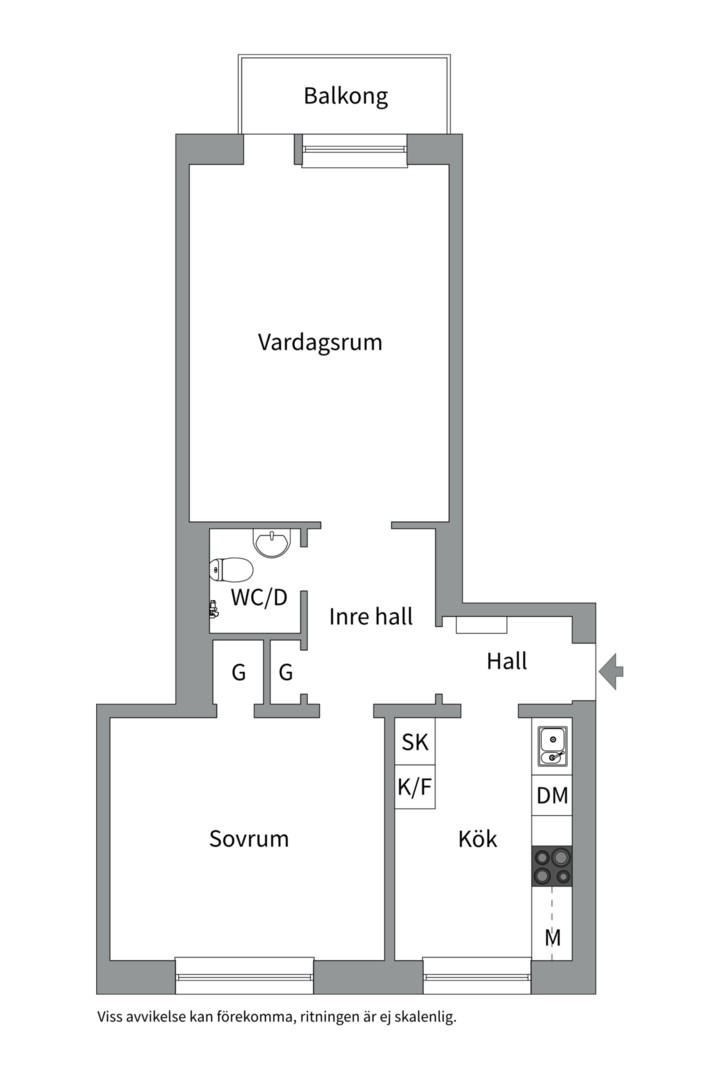 Planlösning från Fålhagsleden 3A, Såld i Fålhagen, Uppsala
