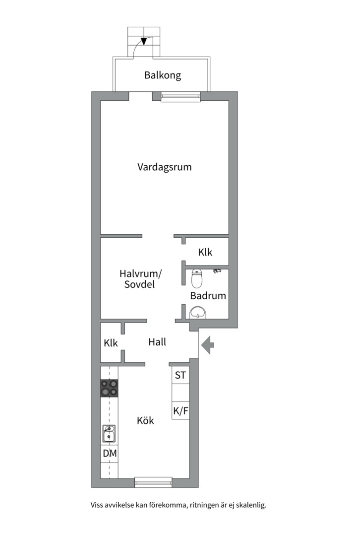 Planlösning från Ringgatan 12 B, Såld i Luthagen, Uppsala