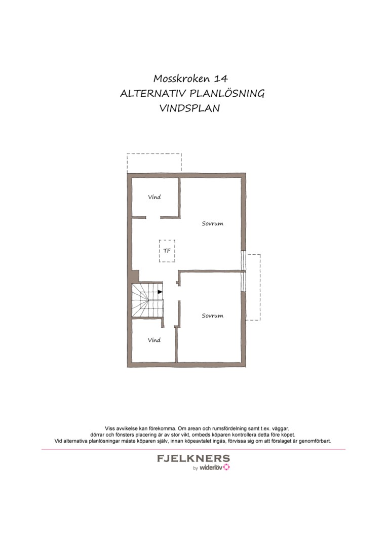 Planlösning från Mosskroken 14, Kommande i Bromma - Stora Mossen, Stockholm
