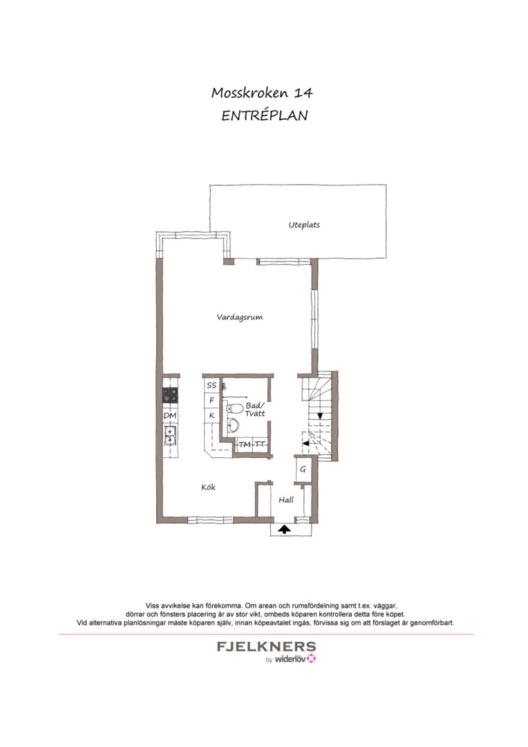 Planlösning från Mosskroken 14, Kommande i Bromma - Stora Mossen, Stockholm