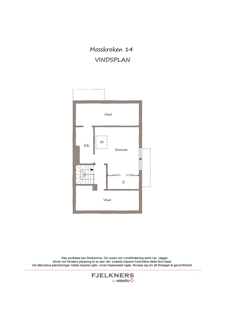 Planlösning från Mosskroken 14, Kommande i Bromma - Stora Mossen, Stockholm
