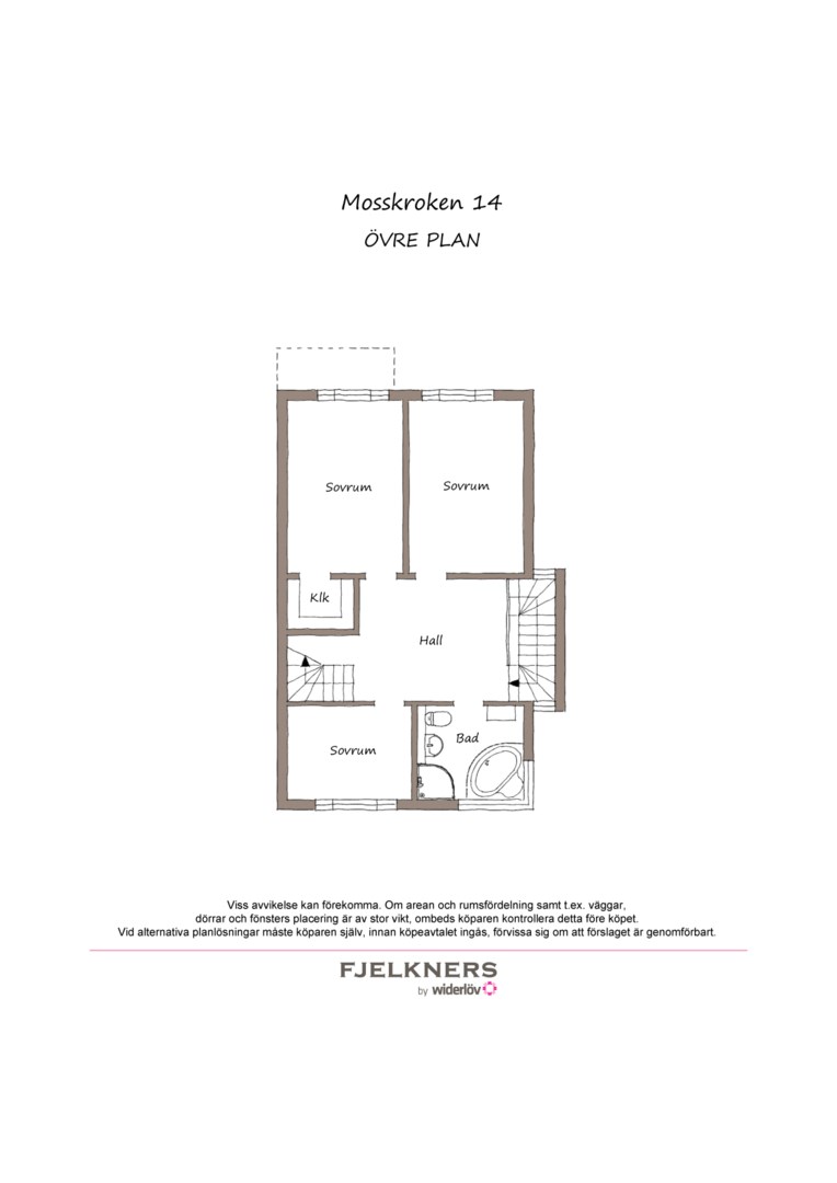 Planlösning från Mosskroken 14, Kommande i Bromma - Stora Mossen, Stockholm