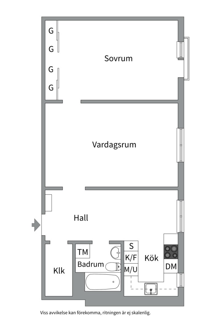 Planlösning från Domkyrkoesplanaden 8, Såld i City, Västerås