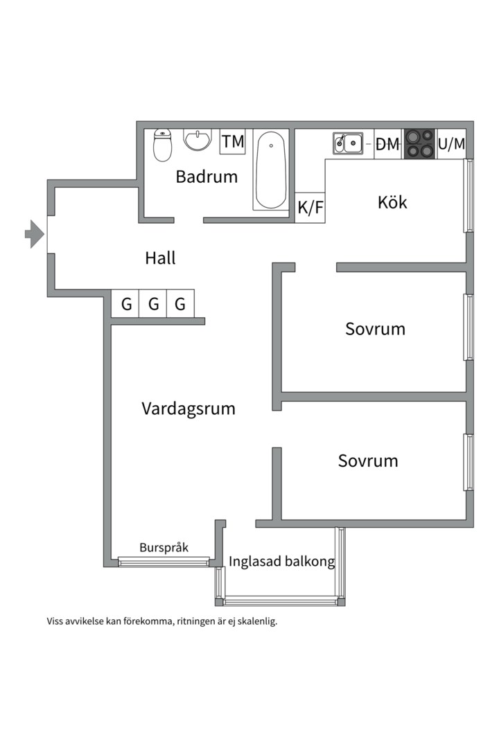 Planlösning från Ekuddsvägen 2, Såld i Ekudden, Nacka