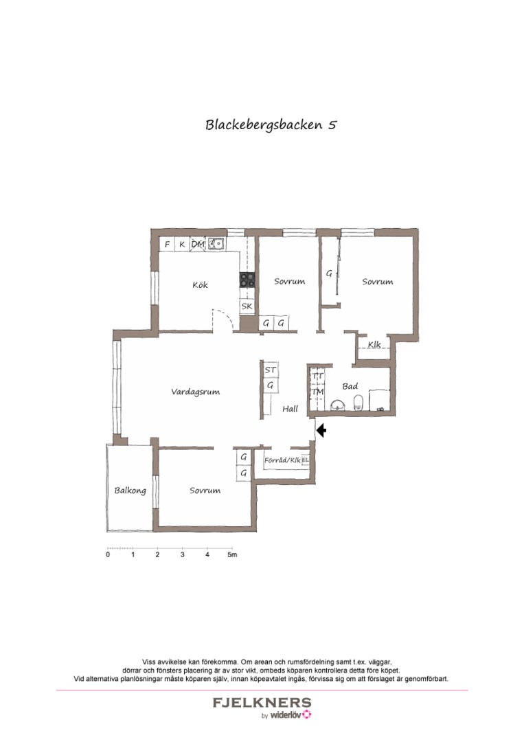 Planlösning från Blackebergsbacken 5, Såld i Bromma - Blackeberg, Stockholm