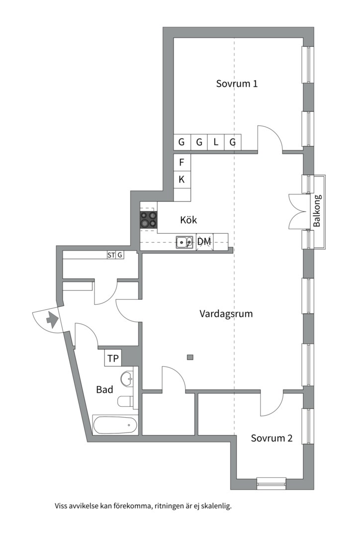 Planlösning från Winborgs Väg 18, Såld i Järla sjö, Nacka
