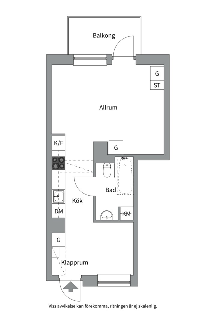 Planlösning från Göte Turessons väg 7B, Såld i Ultuna, Uppsala