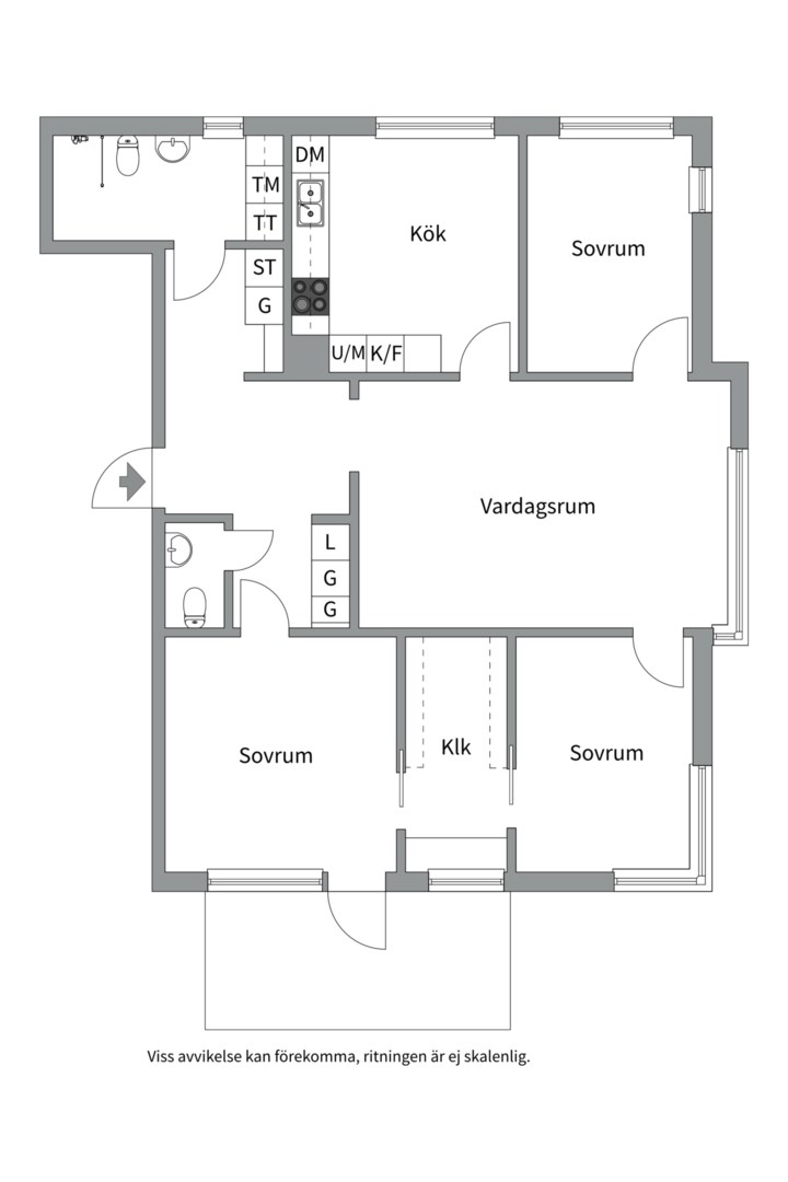 Planlösning från Luthagsesplanaden 13A, Såld i Luthagen, Uppsala