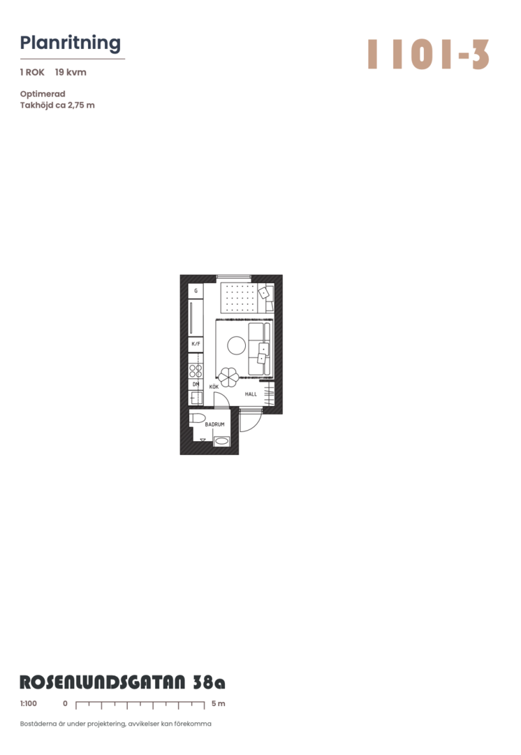 Planlösning från Rosenlundsgatan 38A, 1tr, Såld i Södermalm, Stockholm