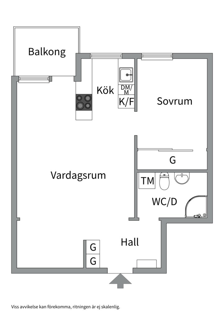 Planlösning från Fredsgatan 3, Såld i Luthagen, Uppsala