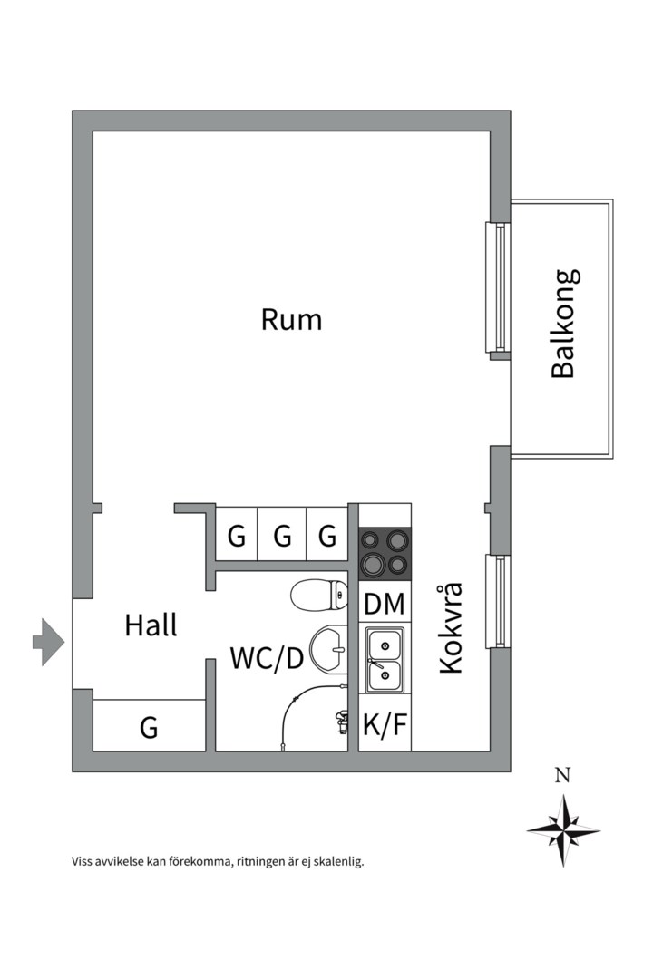 Planlösning från Kungsängsgatan 36 D, Såld i Centrum, Uppsala