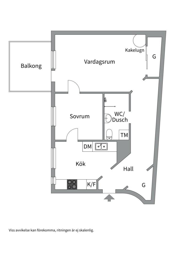 Planlösning från Döbelnsgatan 16C, Såld i , Stockholm