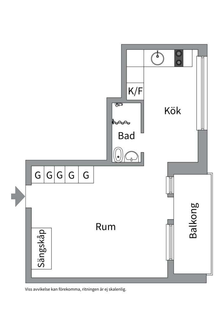 Planlösning från Vaksalagatan 55, Såld i Fålhagen, Uppsala