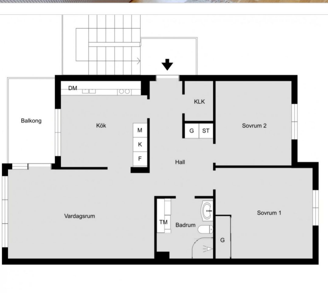 Planlösning från Yllevägen 14B, Såld i Nåntuna, Uppsala