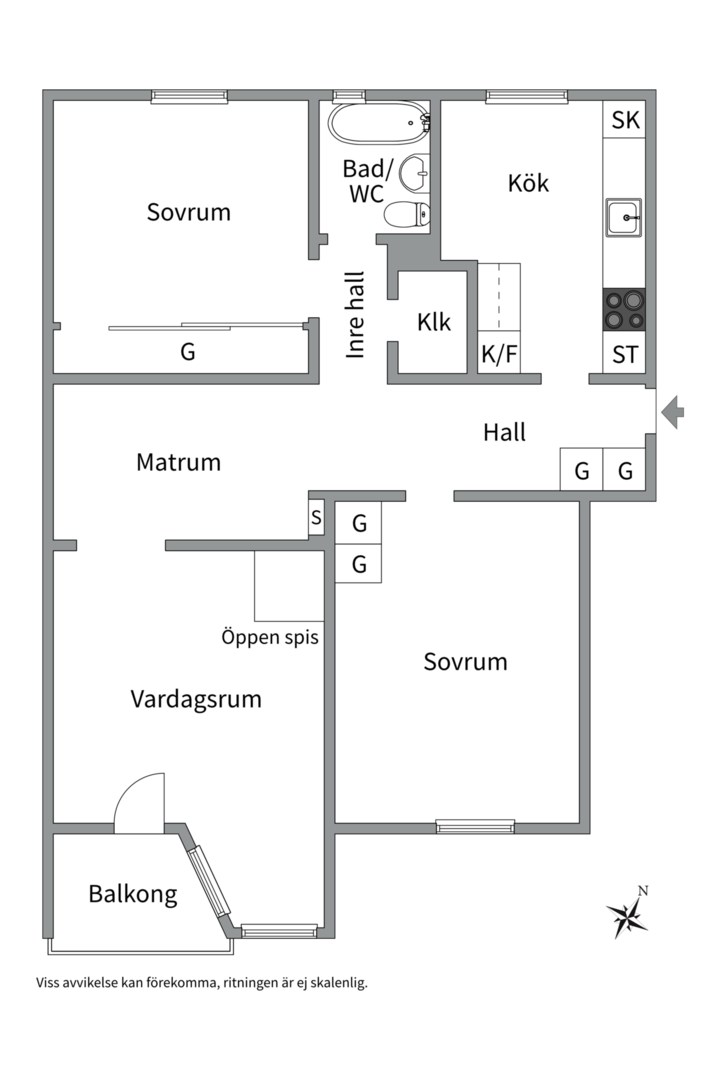 Planlösning från Tunagatan 5 B, Såld i Tunabackar, Uppsala
