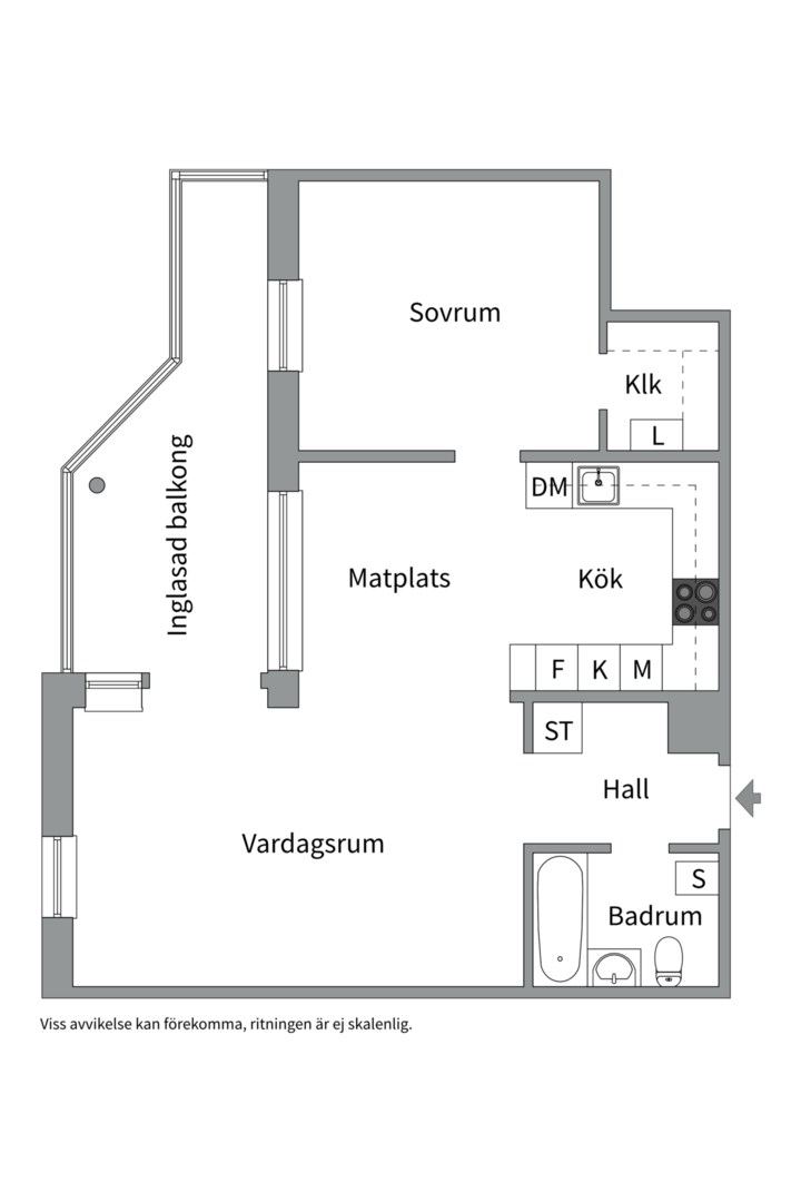 Planlösning från Konstnärsvägen 5, Såld i Eriksborg, Västerås