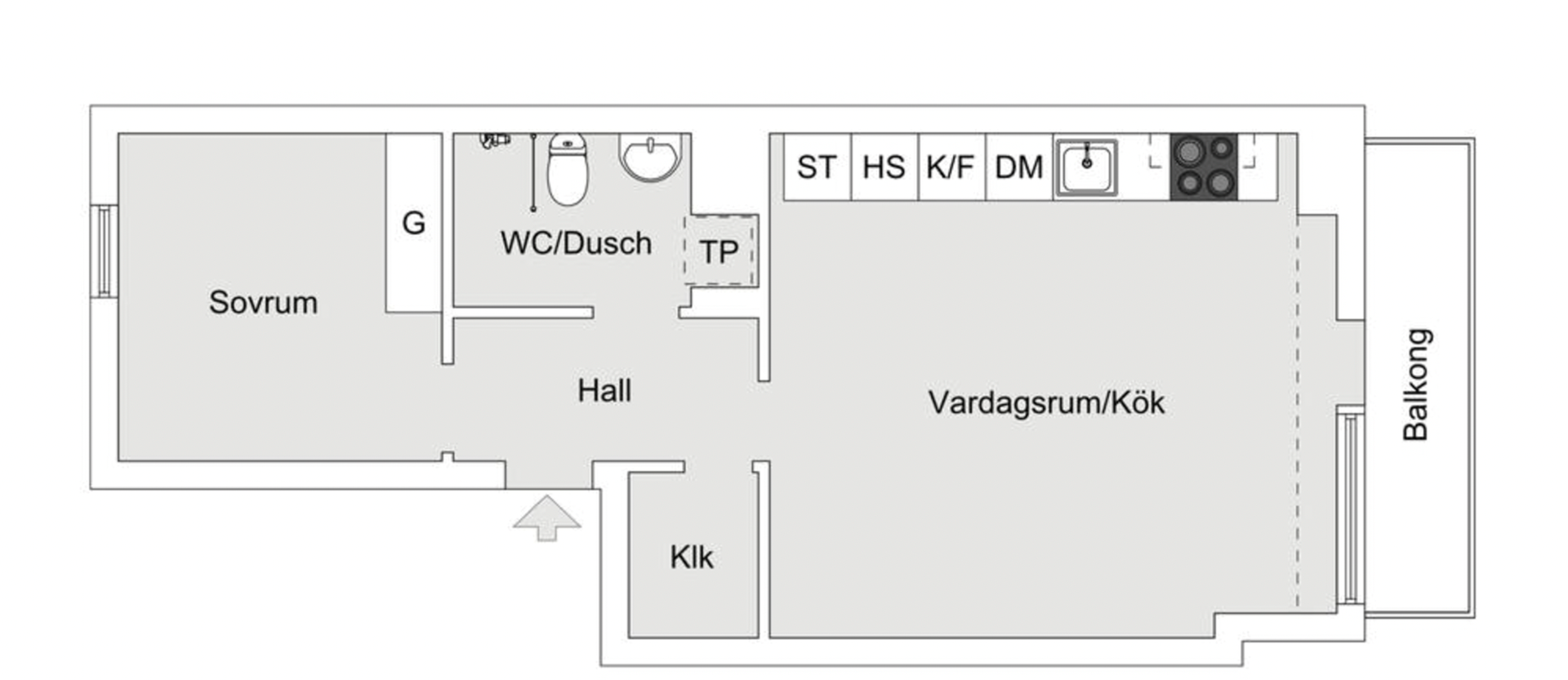 Planlösning från Tre Kronors väg 39, Såld i Kvarnholmen, Nacka