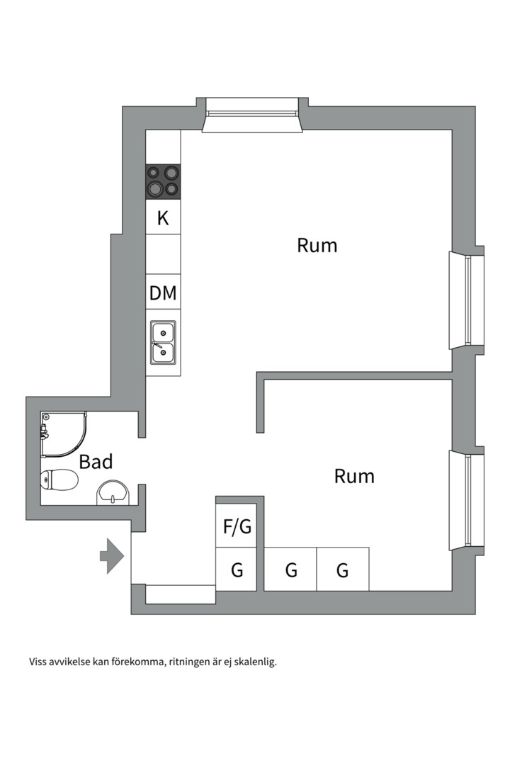 Planlösning från Brännkyrkagatan 119, Såld i Södermalm, Stockholm