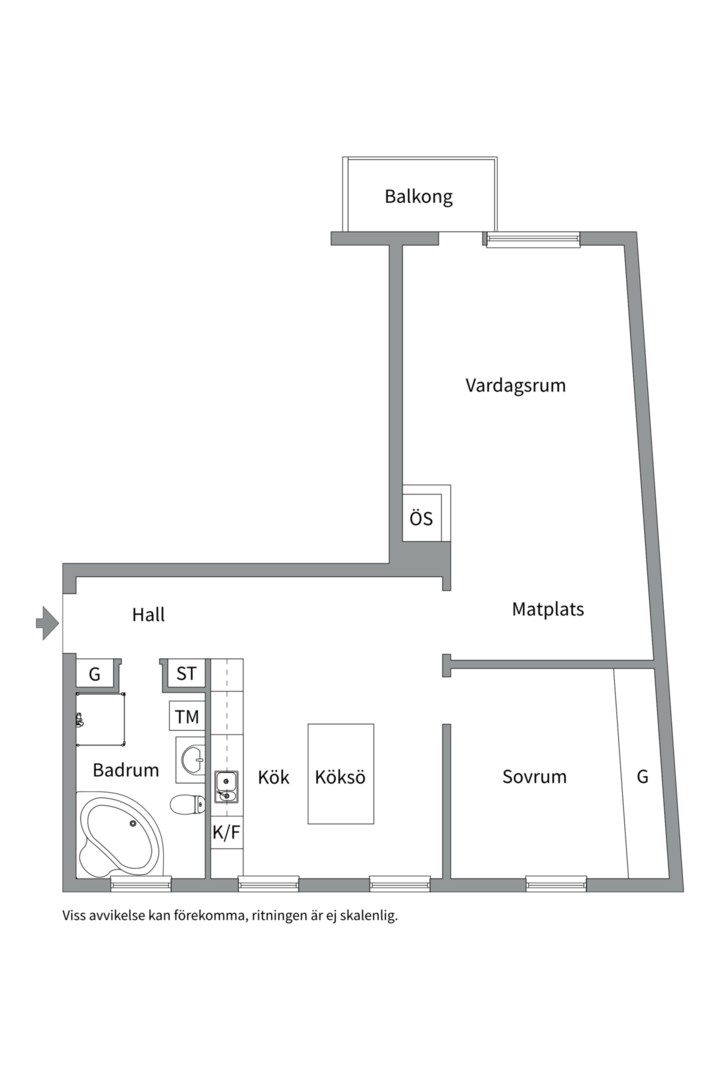Planlösning från Norrlandsgatan 19, Till salu i Luthagen, Uppsala