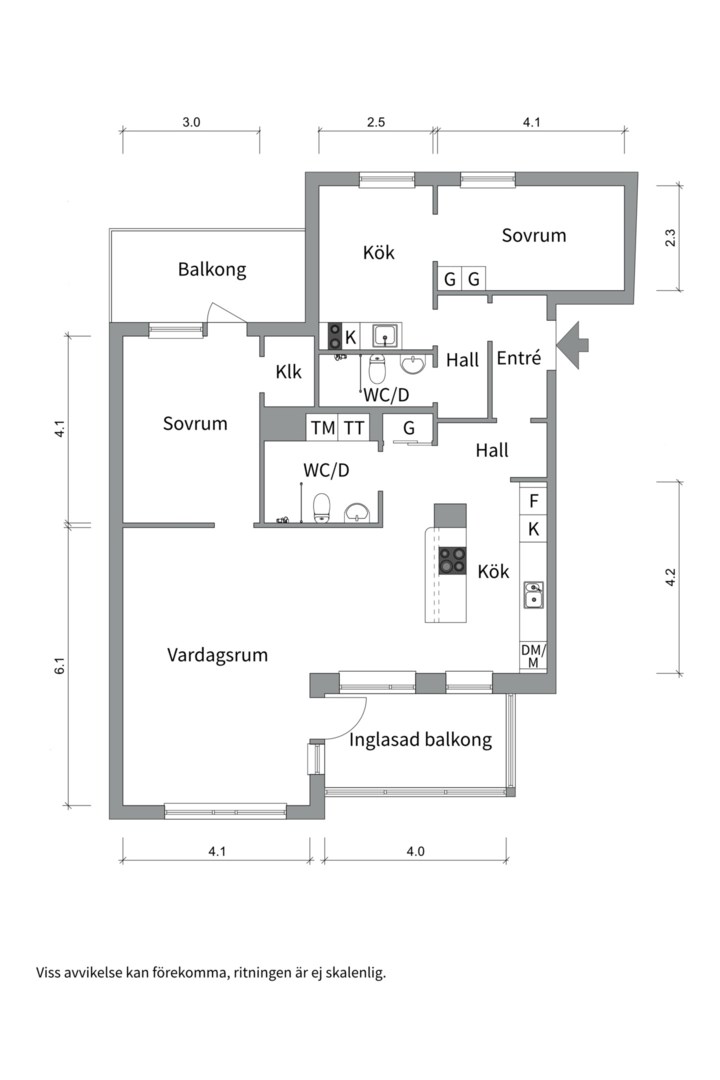 Planlösning från Torngatan 30, Såld i Kapellgärdet, Uppsala
