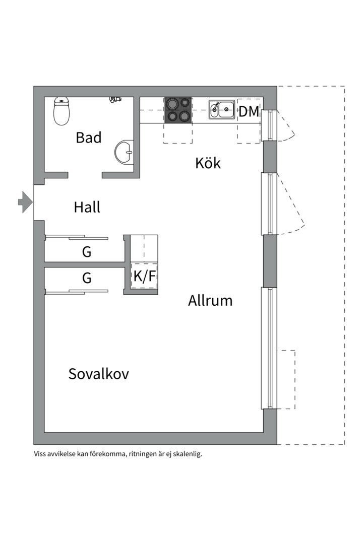 Planlösning från Folkungagatan 7, Såld i Svartbäcken, Uppsala