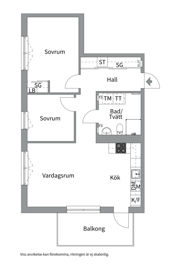 Planlösning från Tujagatan 9, Såld i Skiljebo, Västerås