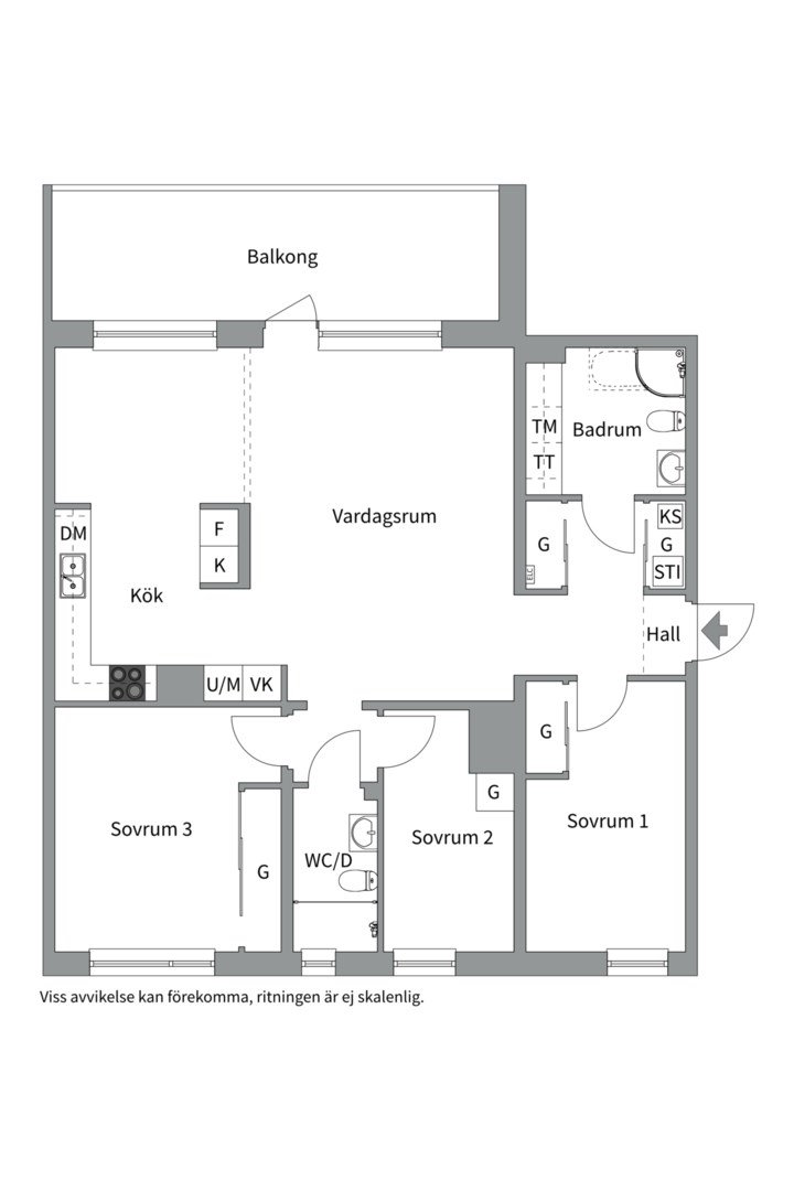 Planlösning från Torgny Segerstedts Allé 38, Såld i Rosendal, Uppsala