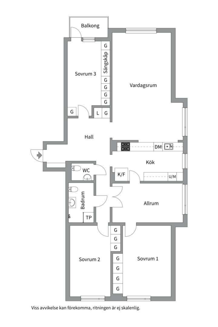 Planlösning från Ekuddsvägen 25, Såld i Ekudden, Nacka