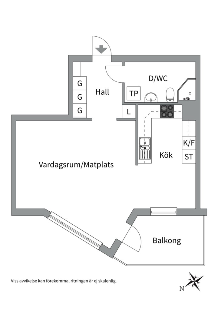 Planlösning från Polhemsgatan 6, Såld i Rickomberga, Uppsala