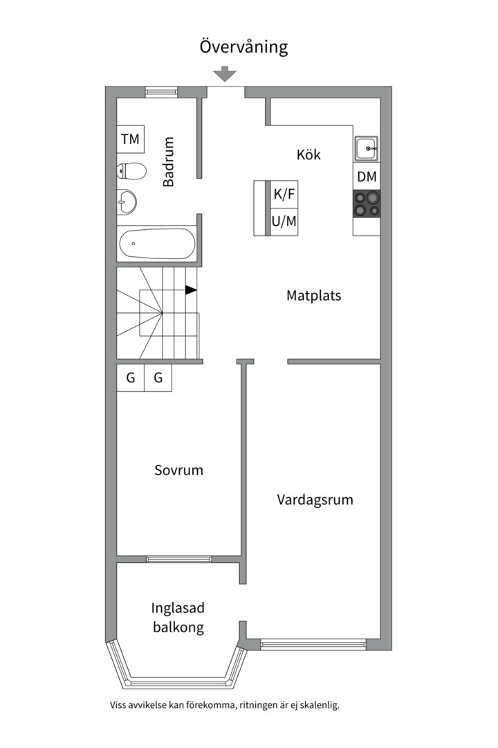 Planlösning från Oxbacksgatan 2B, Såld i Oxbacken, Västerås